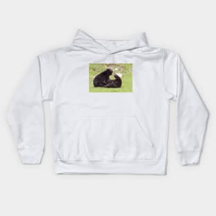 Black bears playing Kids Hoodie